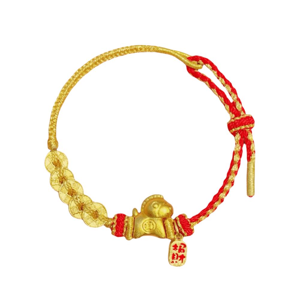 

Hand-woven Good Lucky Bracelet Five Emperors Money Red Handrope Spring Festival Style6