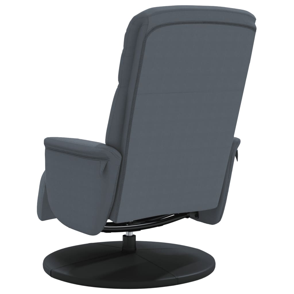 Recliner Chair with Footrest Dark Gray Velvet
