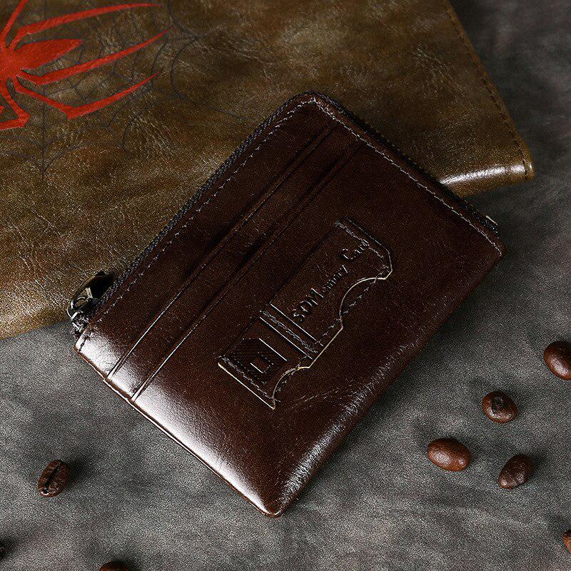 

Кожаный кошелек для монет с блокировкой RFID для мужчин и женщин, маленький кожаный кошелек для монет, мужской кошелек Partmone дубильная кора