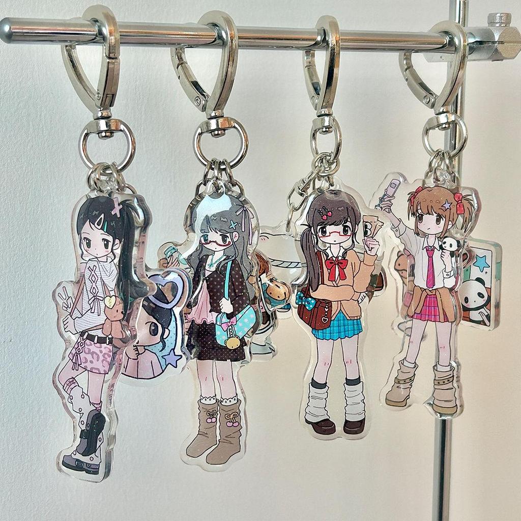 Acrylic Resin Phone Lanyard Chain: Decorative Pendant Keychain for Girls