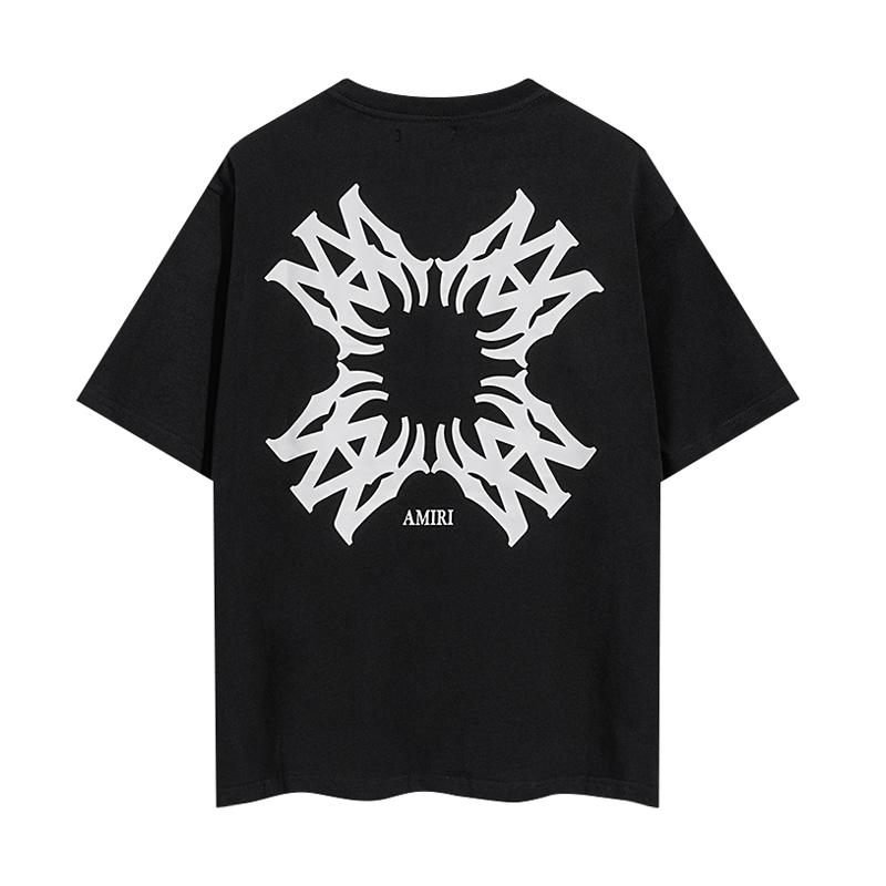 2065 Amiri 2025 Summer New Men's and Women's Loose High Quality Cotton Plus Size T-shirt Couple T-Shirt Logo Printing