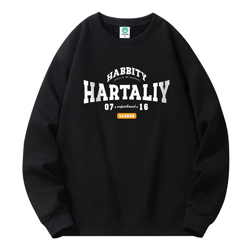 Spring and Autumn Crew Neck Sweater Men's Loose Long Sleeve Jacket Ins Teen Couple T-Shirt Spring and Autumn