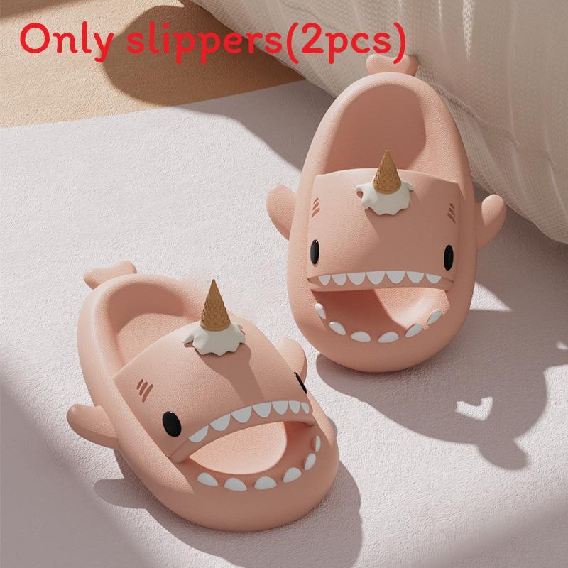 Ice Cream Shark Slippers For Men Women Summer Thick Sole Antislip Shock Absorption Comfortable