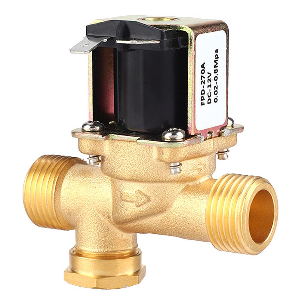 1 2  Brass Electric Solenoid Valve NC Normally Closed Water Inlet Valve (DC12V)