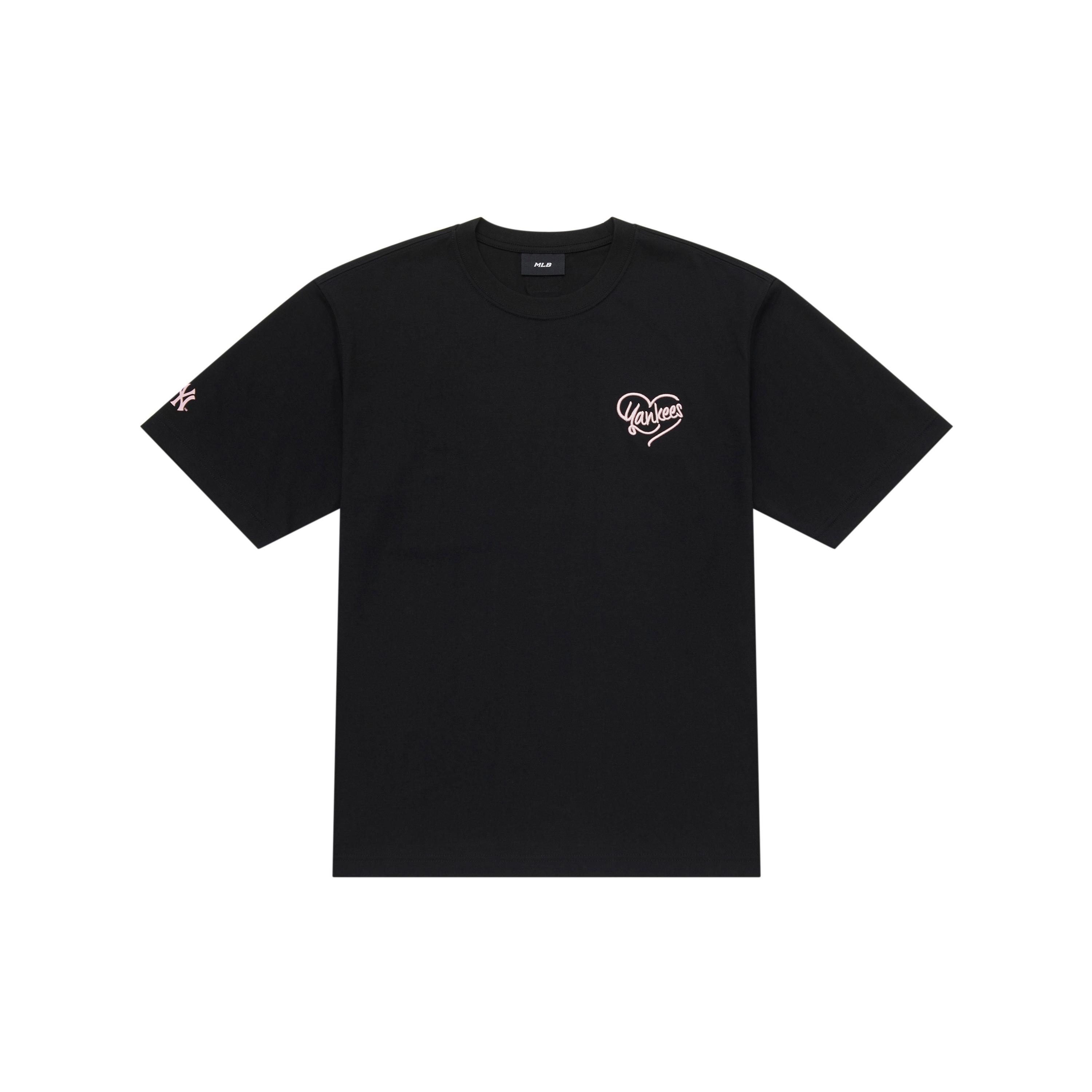 MLB New York Yankees Heart SS25 T Shirt Unisex Black 3ATSH0153-50BKS L