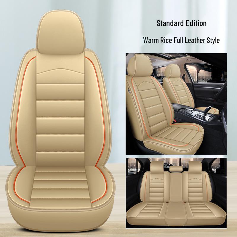 Universal Nappa Leather Car Seat Cushion – Full Coverage for Five-Seaters