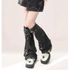 Used [New] [YEMOCILE] Harajuku Punk Leg Warmers Women's Distressed Belt Loose Socks Star Pattern Denim Leg Cover Y2K Landmine Gothic Ribbon Cute