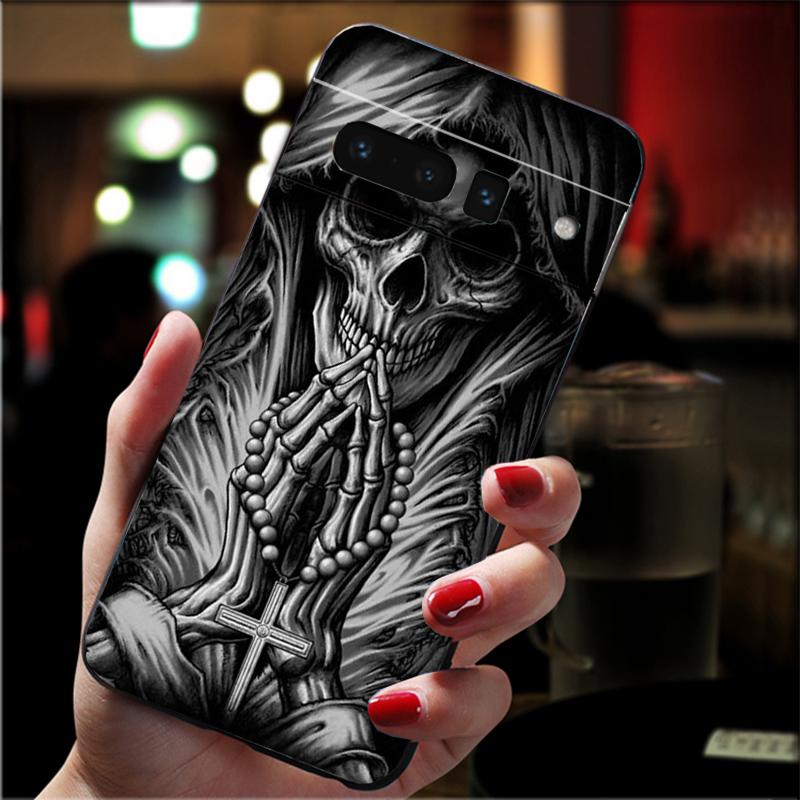 Handyhülle Für Google Pixel 10 9 Pro XL 9A 8 7 6 Pro Pixel 8A 7A 6A Pixel 8 7 6 5 Sensenmann Totenkopf Skelett