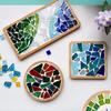 Håndlaget DIY Mosaikk Koppunderlag Bunn Bambusunderlag Tidlig Utdanning Fri Skaping Håndverksleker