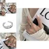 Exquisite 925 Silver Vintage Style Hip Hop Smiley Face Adjustable Ring For Women