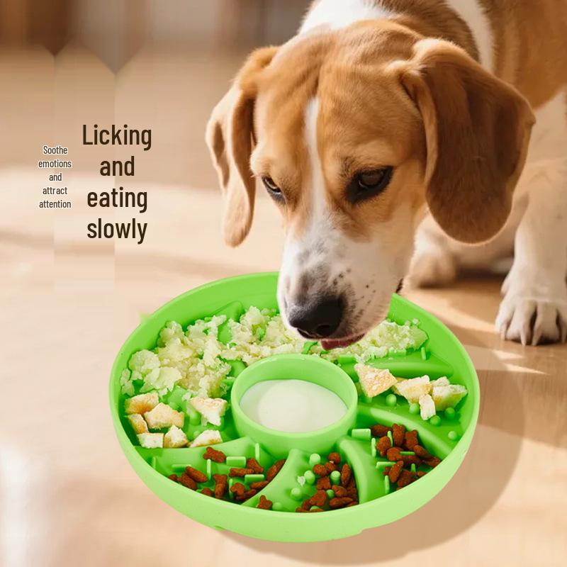 Anti-Tip Slow Feeder Dog Bowl for Medium to Large Dogs