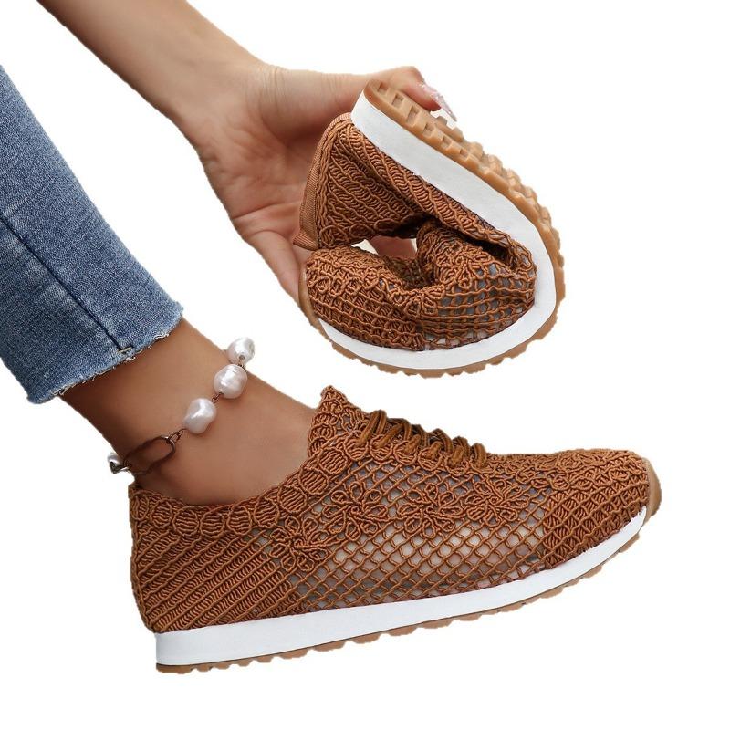 New Large-sized Breathable Low-top Single-shoe Women's Sporty Casual Flat Lace-up Board Shoes