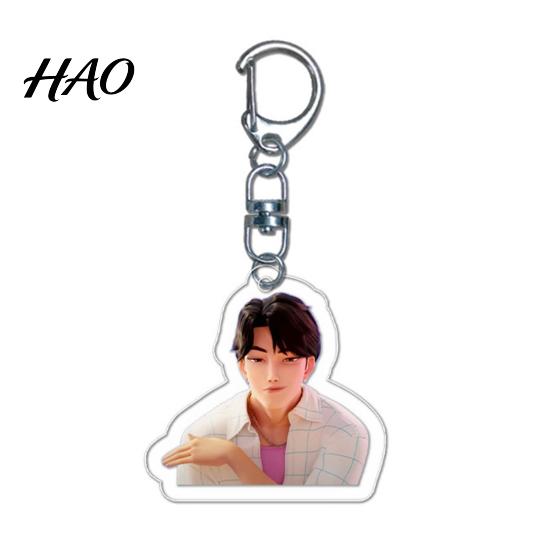 Long-lasting Anime Keychain Witch Hunter Acrylic Pendant Holder Ornamental Cat Vivid Character Expression Bag Accessory Collectible