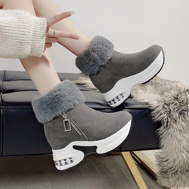 Snow Boots Women's Winter Short Tube  Keep Warm and Increase Height Cotton Boots