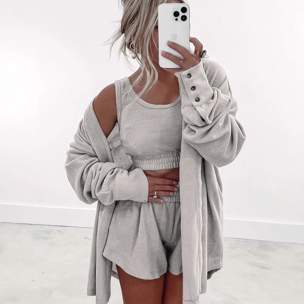 

Shiying European-American Fashion: Spring Casual Long-sleeved One-Piece Women s Set Large