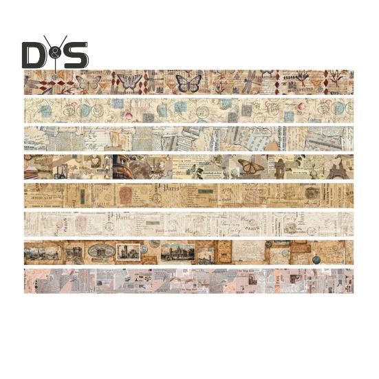 8 Rolls Retro Washi Tape Set Vintage Decorative Masking Tape for Scrapbooking Journaling Supplies DIY Crafts Gift Wrapping