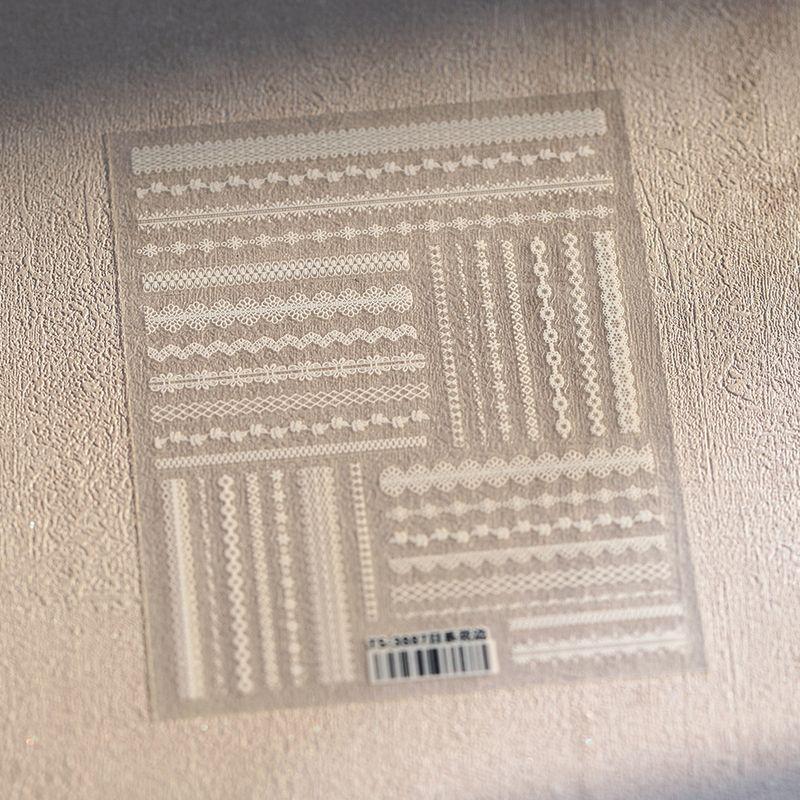 

Qiji Lace Lace Nail Sticker Waterproof Nail Sticker Decorative Decals Ornament 3887 3888 3889 TS-3887