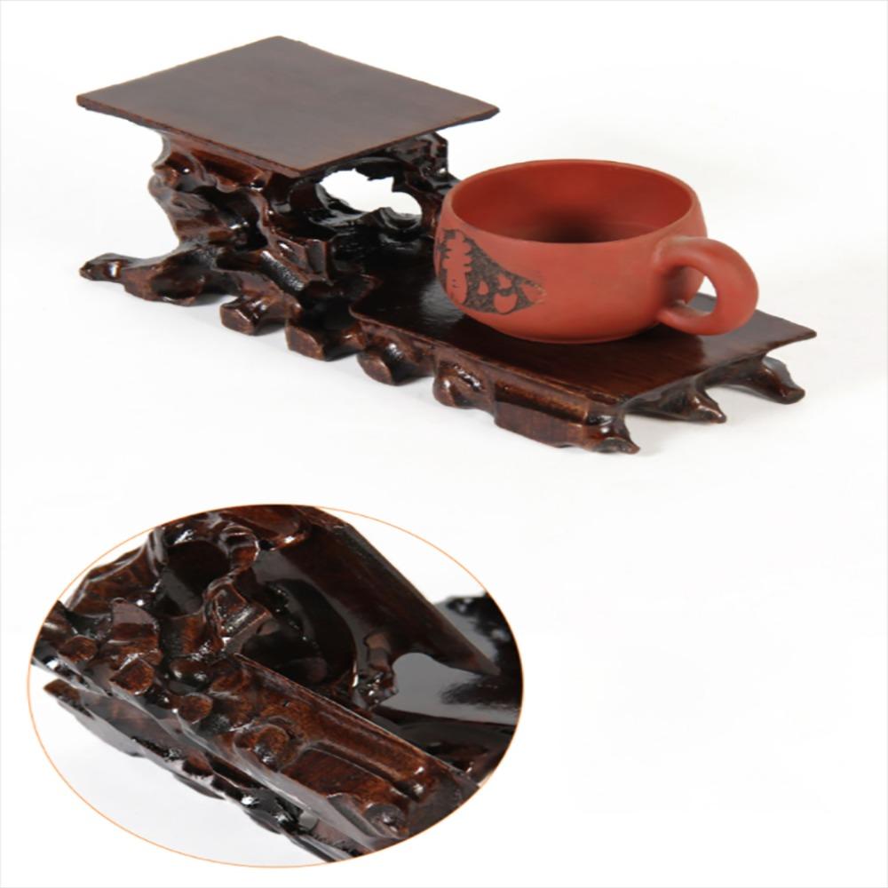 1Pcs Vintage Teapot Cup Ornament Bonsai Statues Serving Tray Display Base Vase Base Display Stand