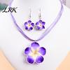 Sensitive Skin Friendly Earrings 2Pcs/Set Lightweight Floral Jewelry Set, Polymer Clay Realistic Flower Easy Wear Charm Necklace, Hawaiian Style Drop