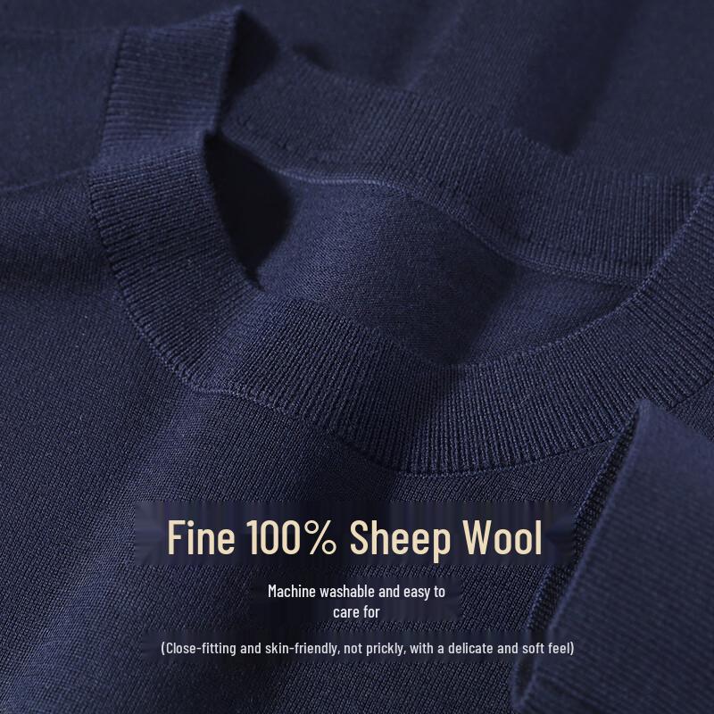 

JOW Мужской свитер из тонкой мериносовой шерсти с полуворотником L /50