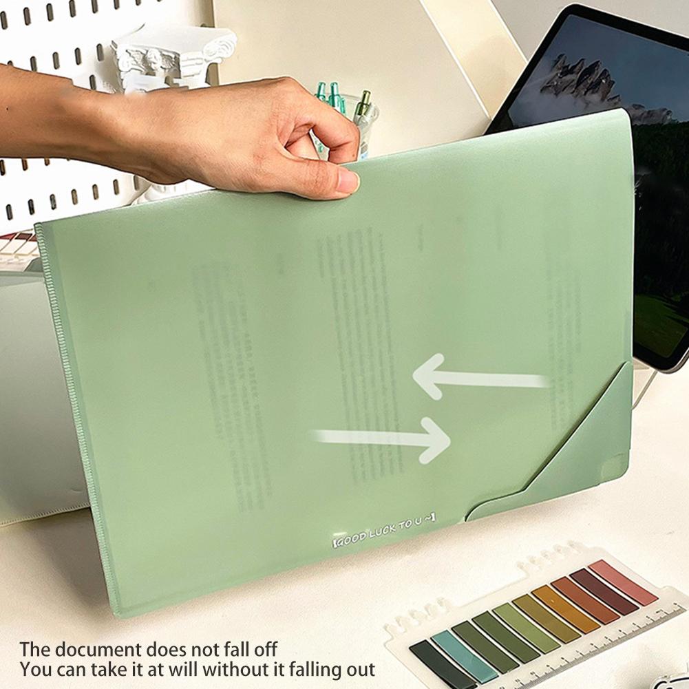 5Pcs/Set Gradient Color File Folder Portable Folder Document Test Paper Storage Organization Bag Study Office Supplies