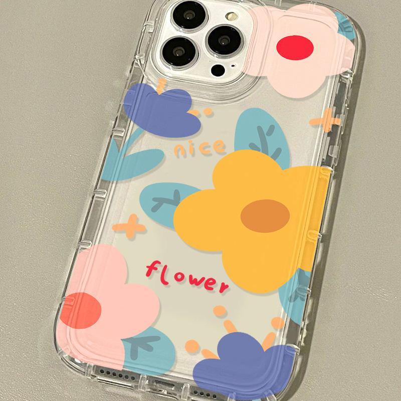 Transparent Phone Case For Samsung S25 Ultra Galaxy S24 Plus S23 S22 S21 S20 FE Shockproof Soft TPU Silicone Flower Funda Cover