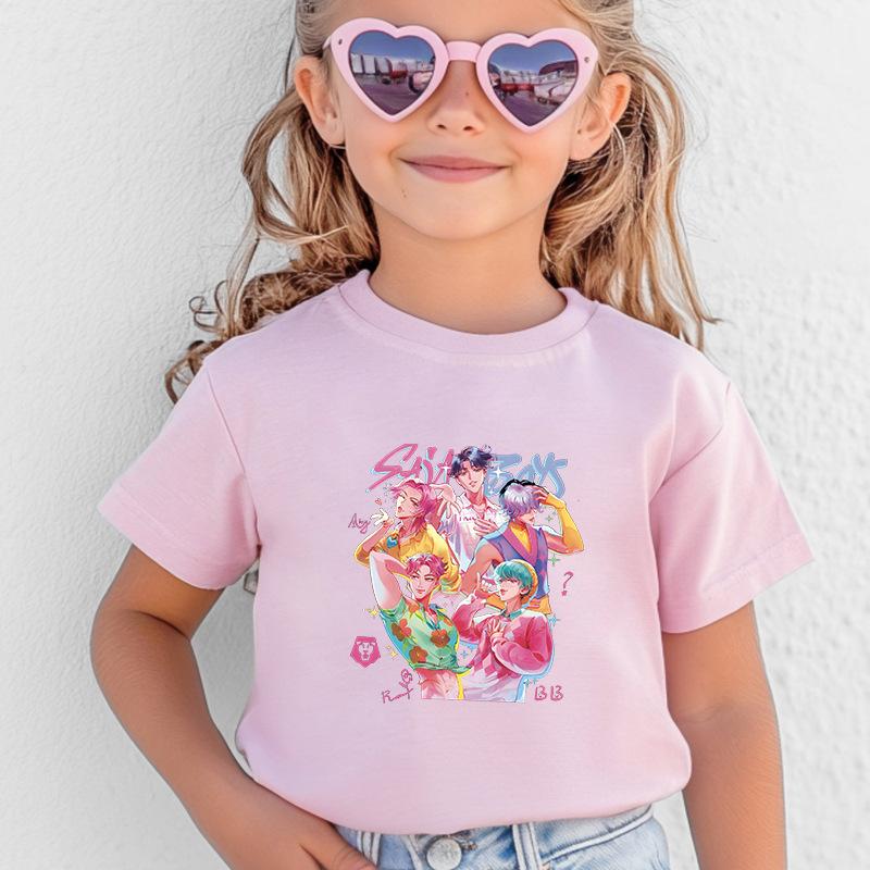 T-Shirts Girls Children's Women's Comfortable Cartoon Printed T-shirt Pure Cotton Short Sleeves Soft