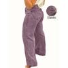 Plus Size Women's Purple Elastic Straight Jeans - Casual Washed Denim