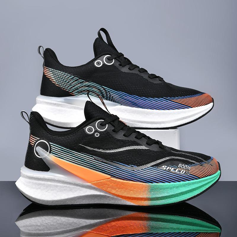 

Running Shoes Breathable Mesh Lightweight Cushioning Sports Sneakers Non-slip Athletic Shoes 45 чорний