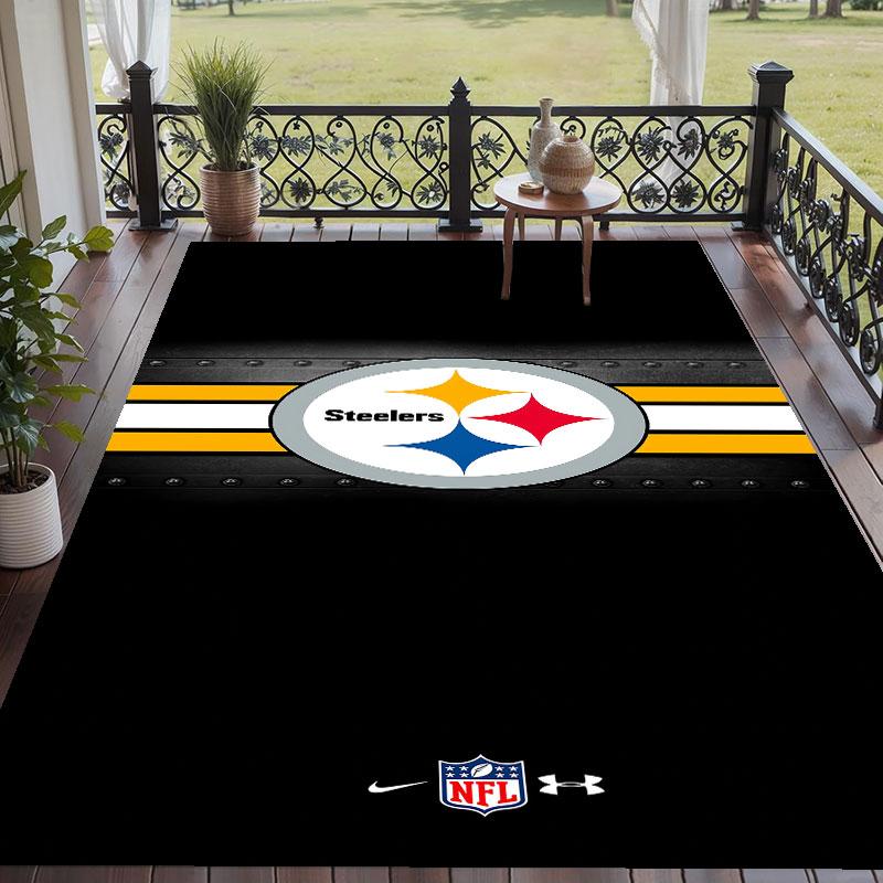 Soft Floor Carpet Pittsburgh Steelers Pattern Area Rug Decorative Mat For Home Room Decoration