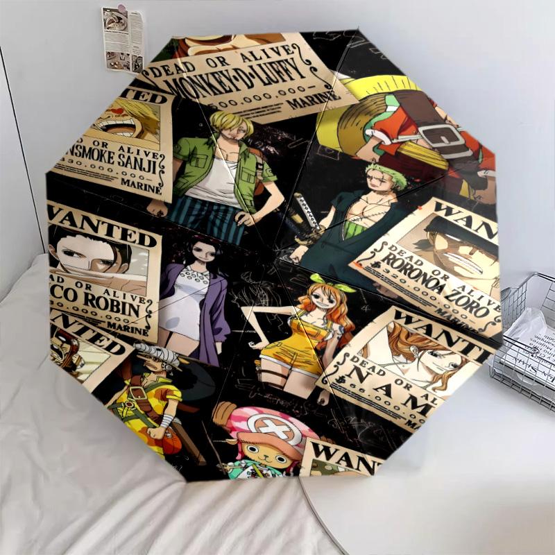 1 Stück Automatischer Faltregenschirm - Anime One Piece Muster Tragbares faltbares Design Mit 8 Rippen Weihnachts-Geburtstagsgeschenke