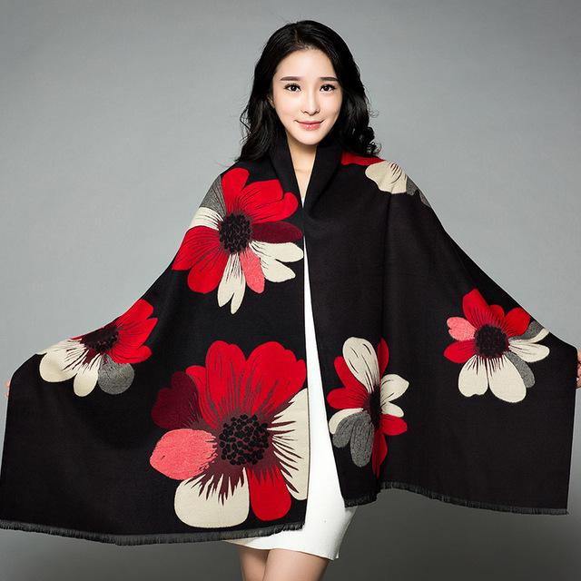 New Arrival Women'S Scarl Thickening Warm Pashmina Cashmere Scarf Female Autumn Winter Soft Scarf Shawl Multipurpose Blanket