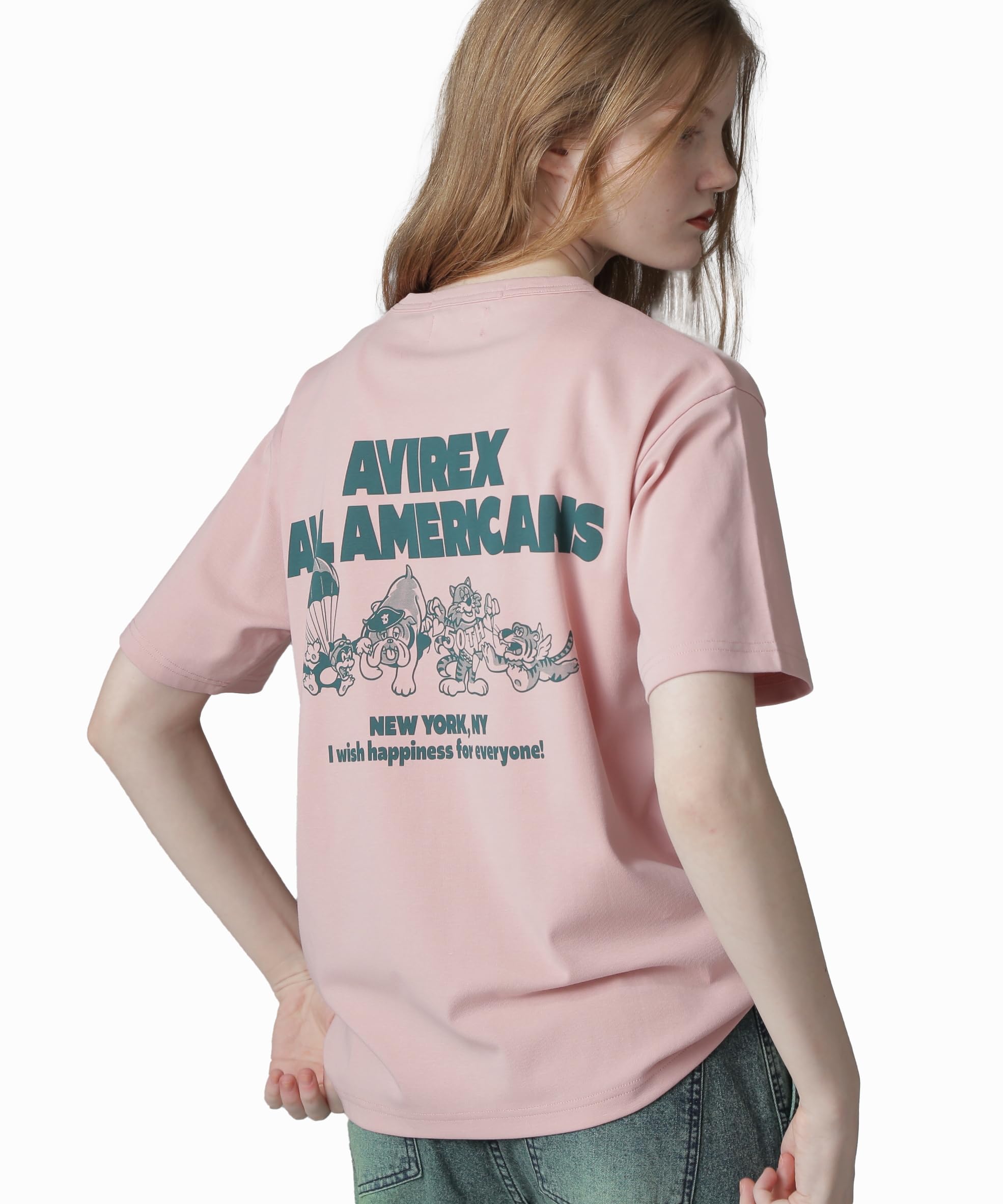 

Avirex 50th Anniversary Animals Size F T-Shirt, Women s, 090, Pink, 783-5235603