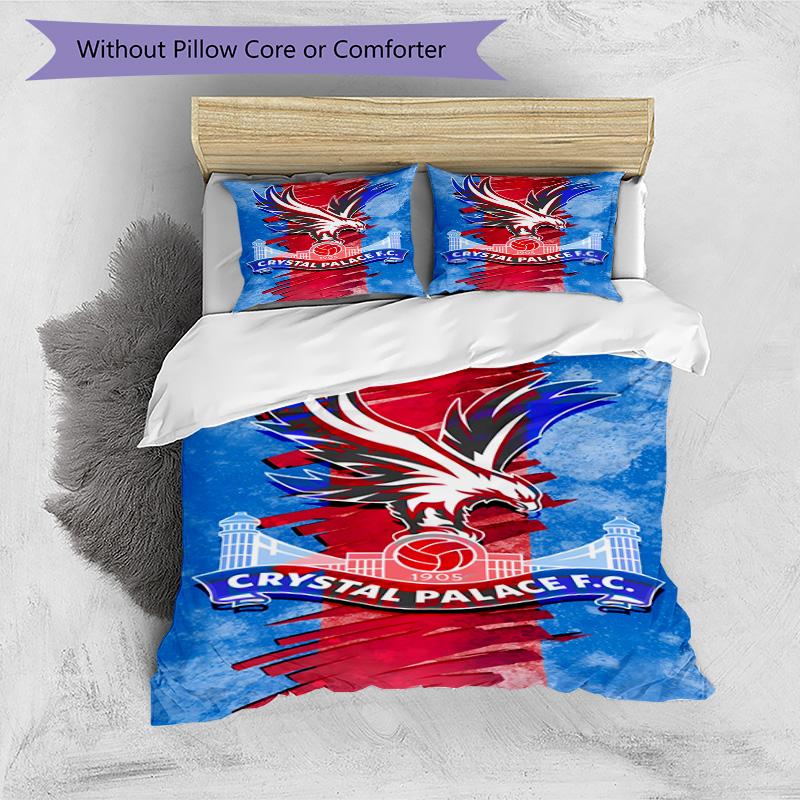 Crystal Fc Crest Printed Pattern Duvet Cover Set – Includes 1 Duvet Cover and 2 Matching Pillowcases Bedroom Decor Christmas Gifts