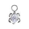 Charms - Cocr Nf - Turtle With White Cubic Zirconia - Silver - D-084