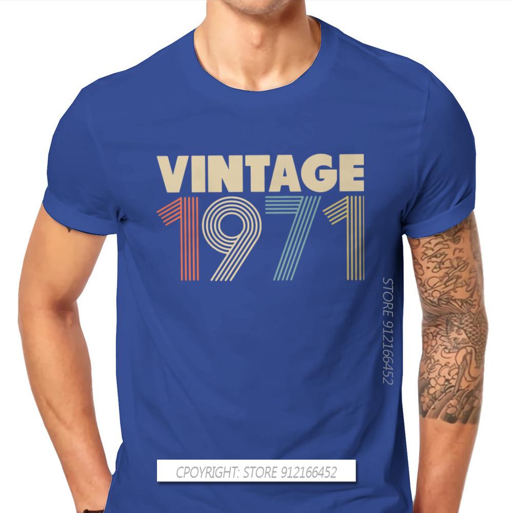 1971 50th Anniversary Fabric Tshirt Vintage Color Elegant T Shirt Oversize Unisex Tees Shirt New Design Big Sale