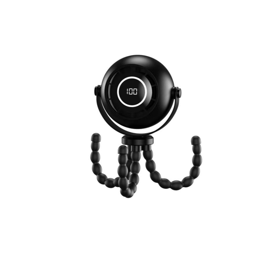 Octopus Handheld Stroller Fan: CPC-Certified, Quiet and Gentle Wind 4000mAh чёрный