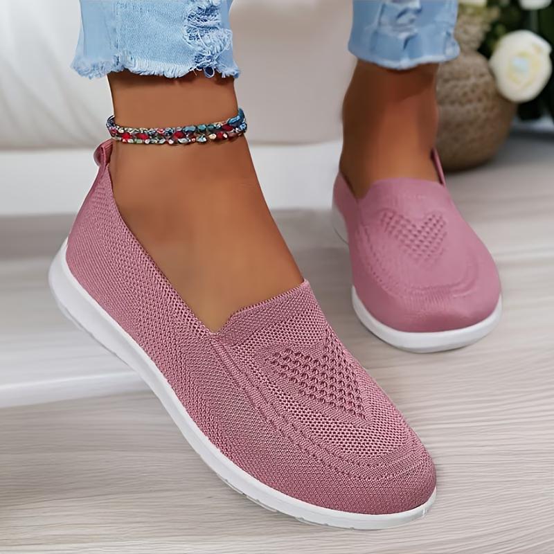 Sneakers, 1 Pair of Lightweight and Breathable Women's Knitted Flats, Breathable Low-top Fitness Shoes,
