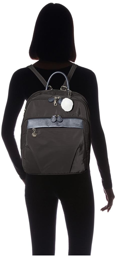 Kanana Project PJ1-4th Backpack with Anti-Virus Pocket, Women's, A4 Size, Multi-Function, No. 67645, Black, H37 x W31 x D11cm