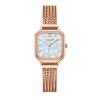 Jyullieoseu Ja-1405 Natural Mother-Of-Pearl Square Metal Watch