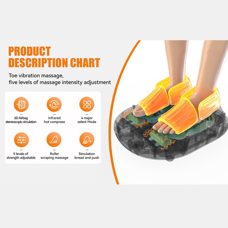 Electric Foot Massage Machine Kneading Air Compression Foot Massager with Heating Vibration Relax Foot Household Gift