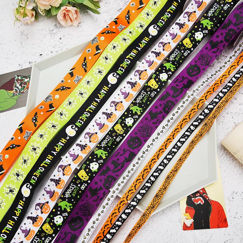 Halloween Ribbon 1cm - Festival Decoration, DIY Hair & Gift Box Accessories