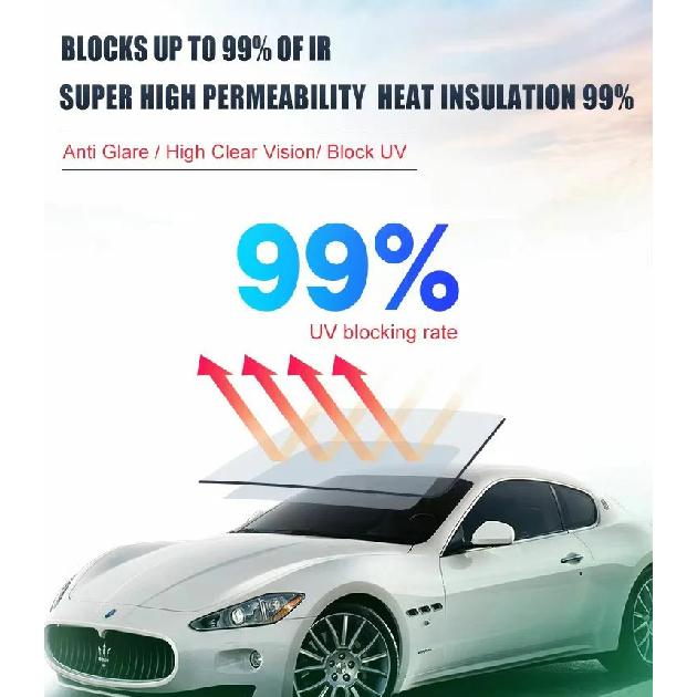 50X300cm Super quality high heat resistant car glass IR100% nano ceramic solar tint window film 5%~75%VLT