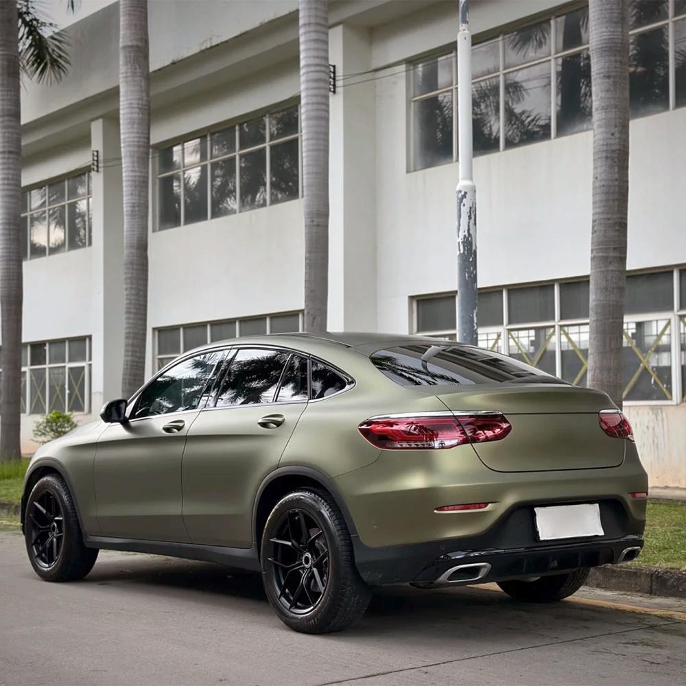 

Car Wrap Film Matt Lightting Green Auto Wrapping Vinyl Film PVC Color Change Sticker PET Bubble Free Car Accessories Auto Decals 10x152cm