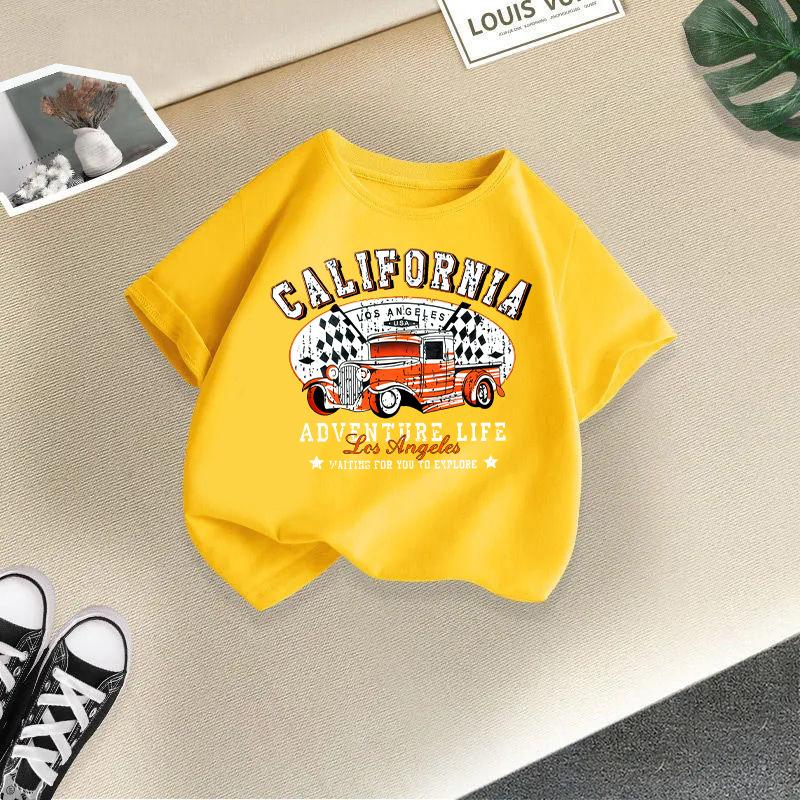 Boys T Shirt Kid T Shirt 2-13Y Loose-fit Casual O-Neck Short-sleeve Girl T Shirt Top