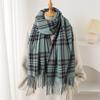 Vintage British Atmosphere Plaid Long Autumn And Winter Warm Scarf Women'S Shawl Versatile Commuter Fringed Imitation Cashmere Scarf