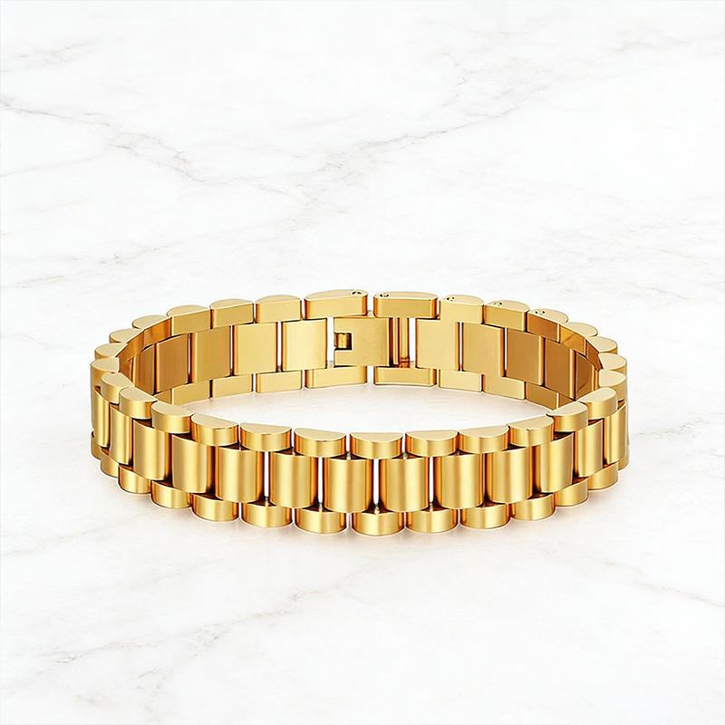 Stainless Steel Bracelet with Strap - High-end, Fashionable, Retro, Versatile Hand Jewelry for Both Men and Women