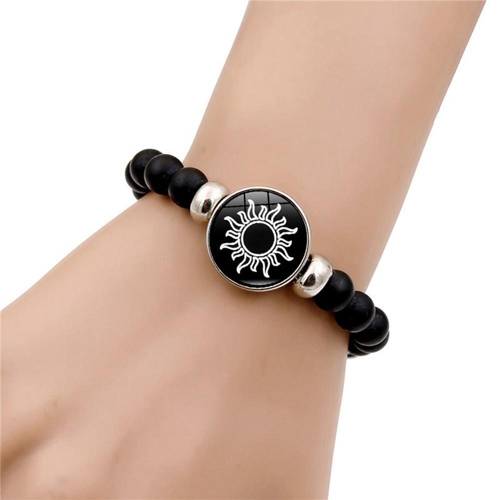 Luminous Couple Bracelets Sun Moon Hand Chain Retro Beading Bracelet  Couple Jewelry Gift