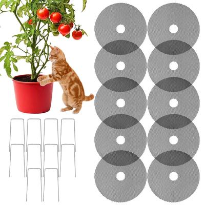 10pcs Tree Mulch Rings Flower Pot Pot Soil Cover with Stakes Breathable Weeds Barrier Gardening Plant Cover Cushions