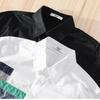 Frühling Sommer Langarm Weiße Hemden für Männer Street Style Casual Shirt Korean Fashion Stitching Printed Shirt Jugend Reine Baumwolle Lose Top
